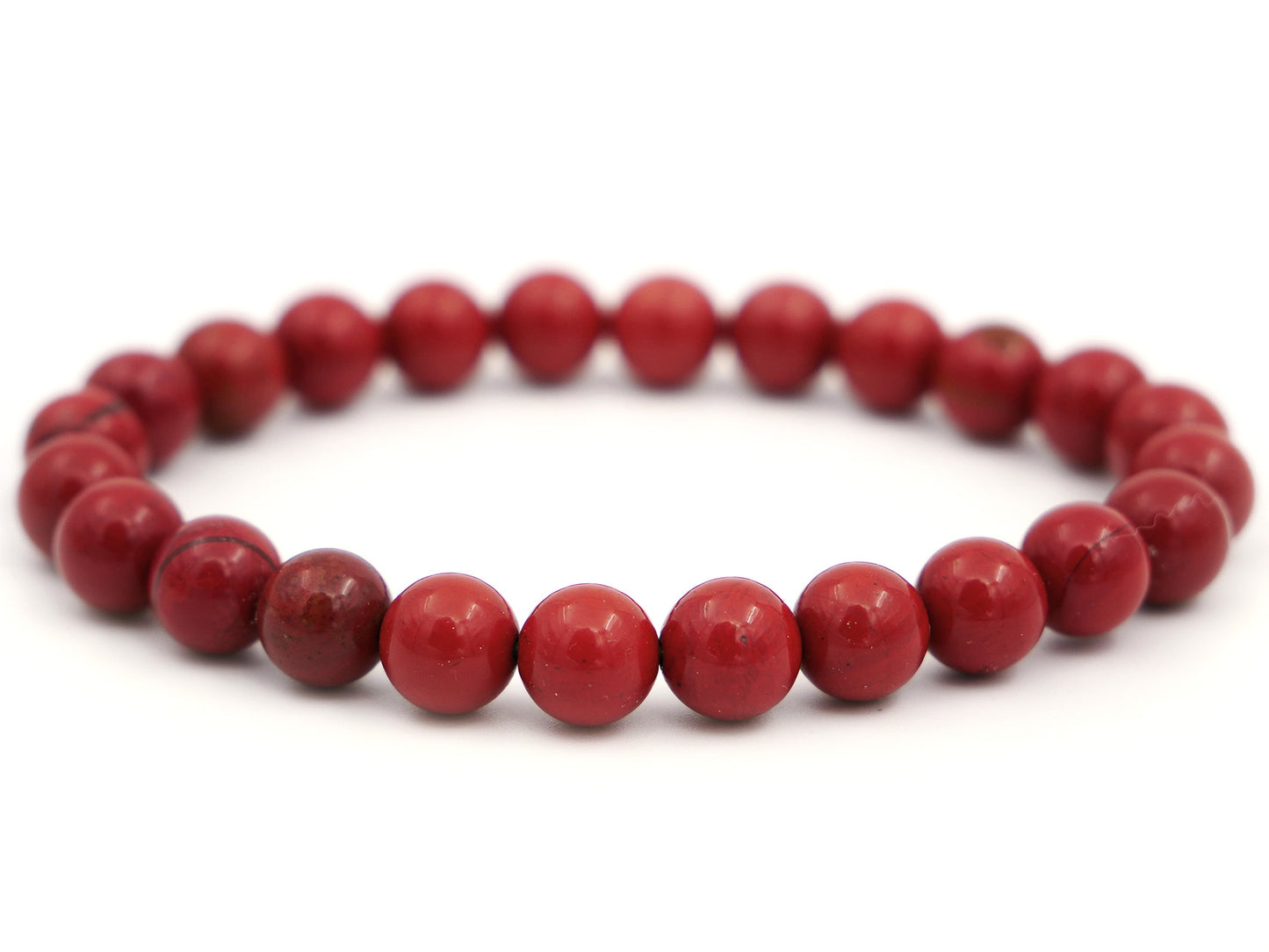 Bracelet en jaspe rouge - 8mm