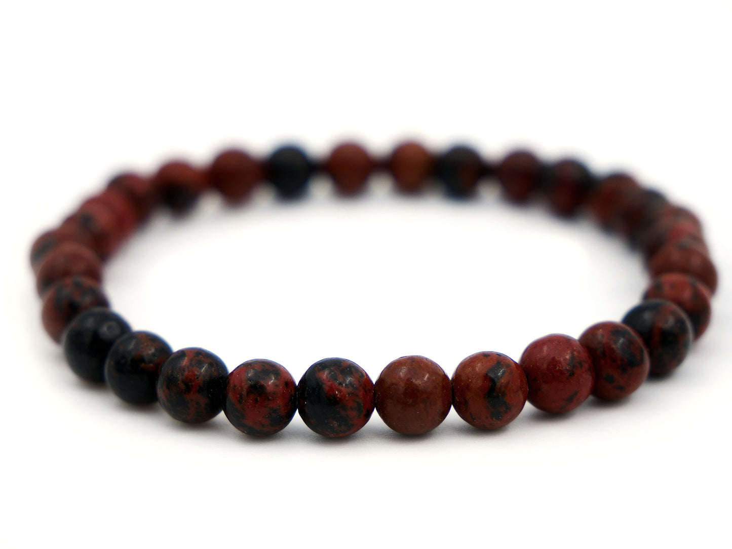 Bracelet en obsidienne acajou (mahogany) - 6mm