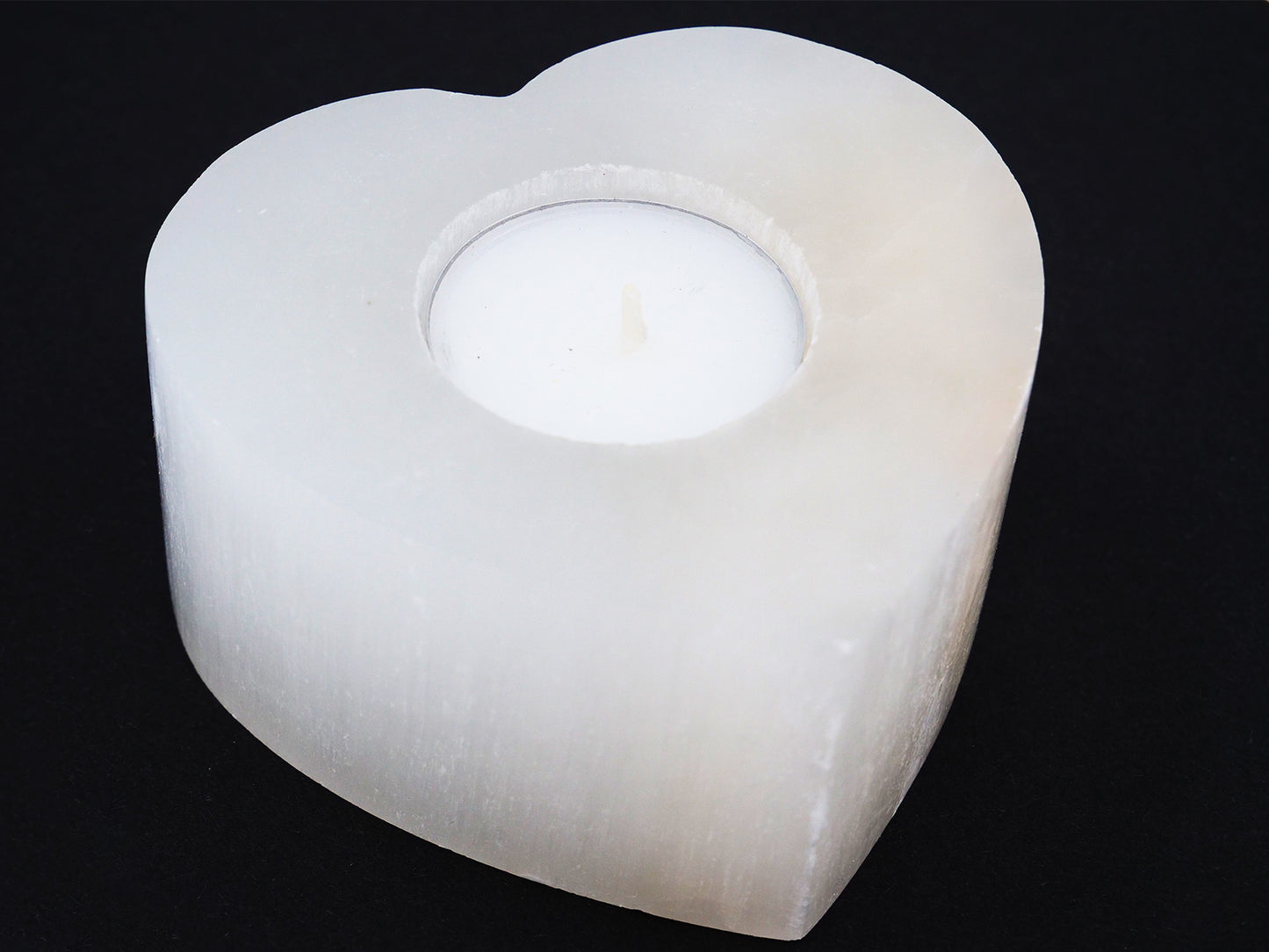 Bougeoir en sélénite - coeur