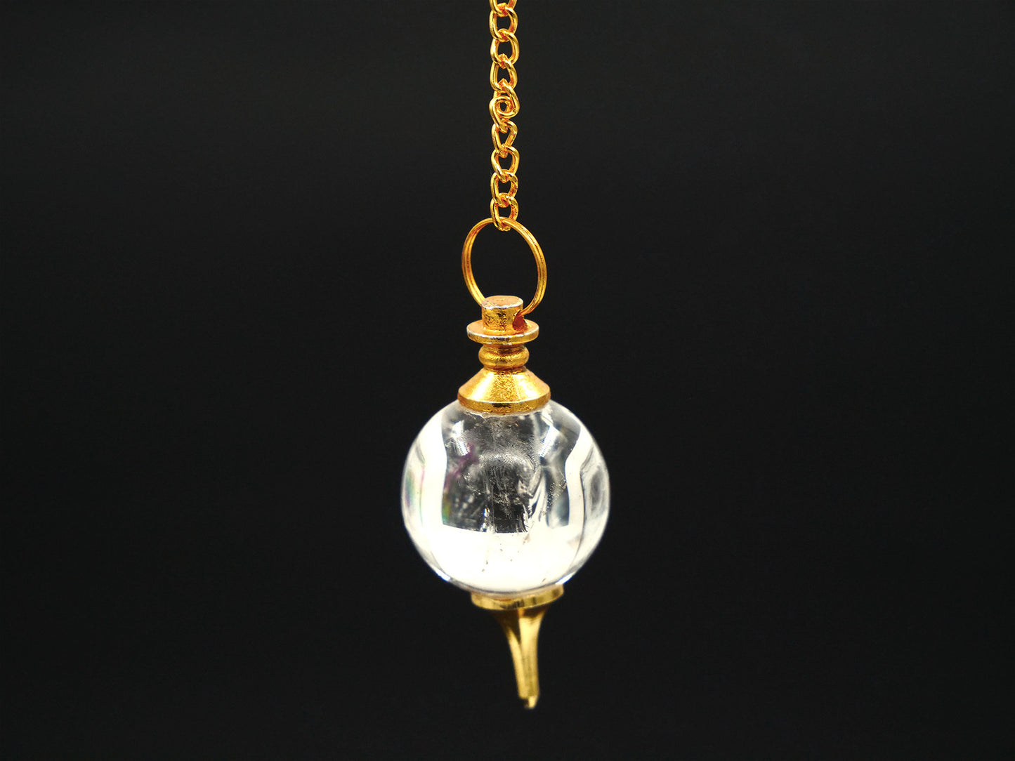Cristal de roche (quartz) - Pendule en pierre fine