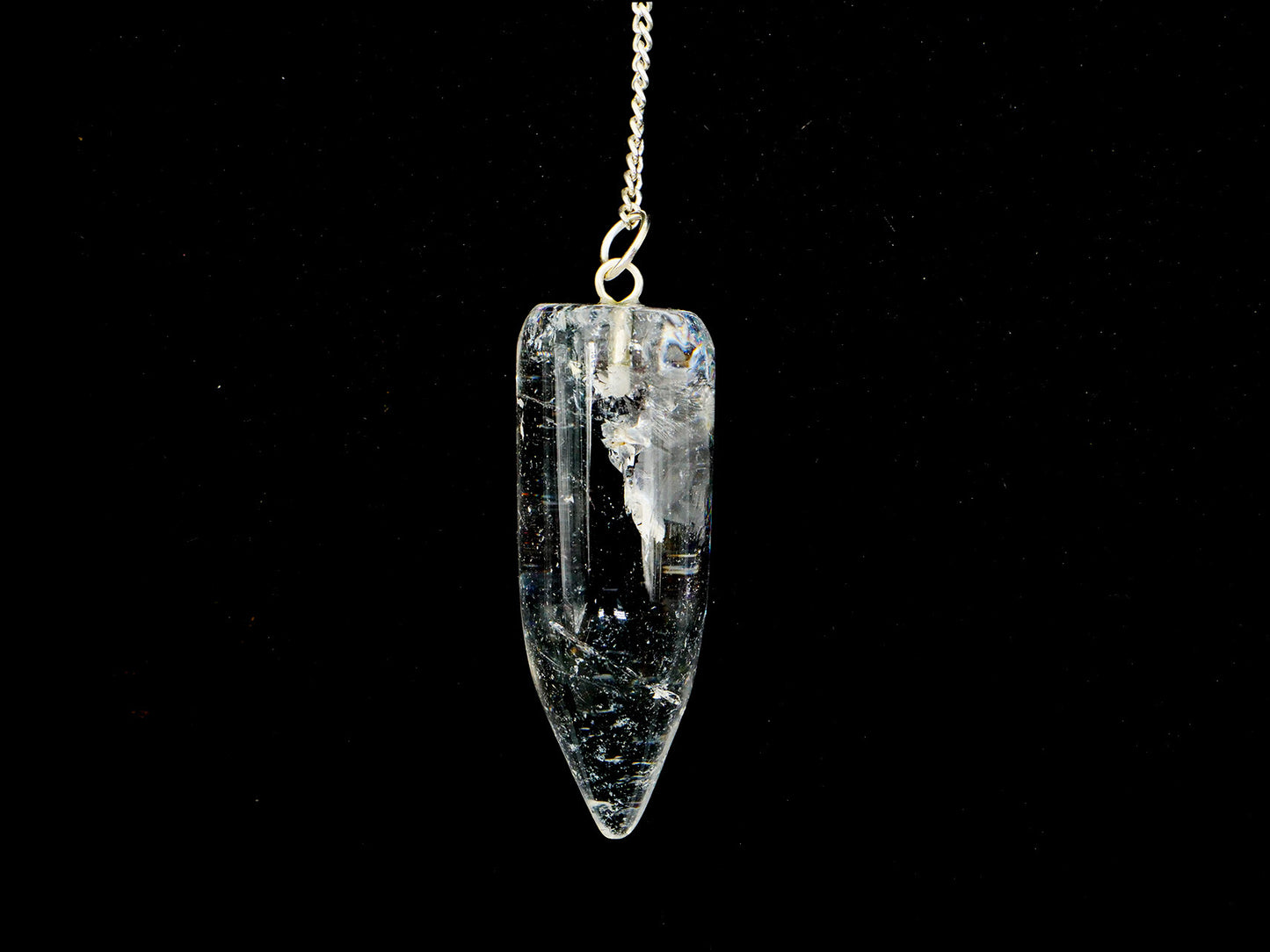 Cristal de roche (quartz) - Pendule en pierre fine