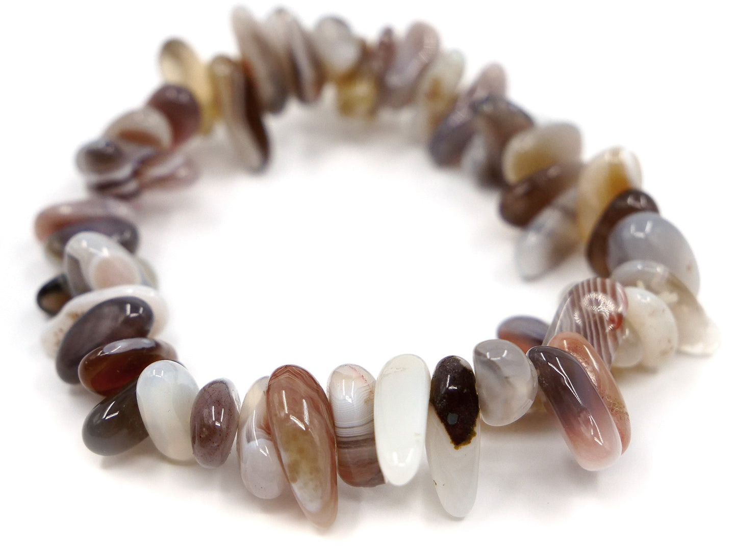 Bracelet en agate du Botswana - galets