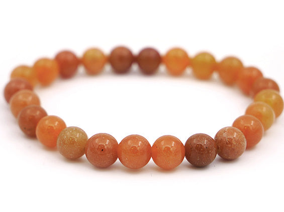 Bracelet en aventurine orange - 8mm