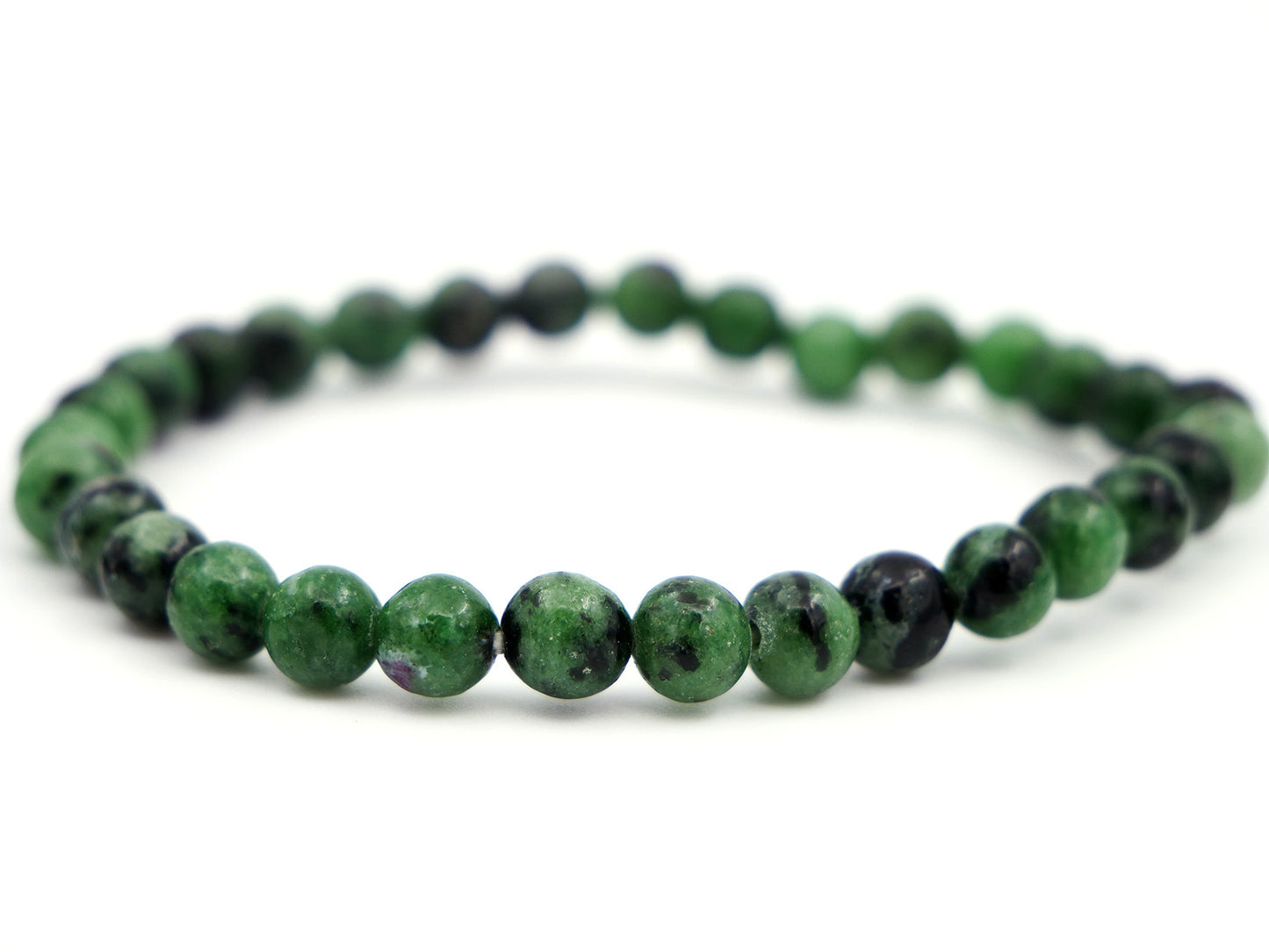 Bracelet en zoïsite avec rubis - 6mm