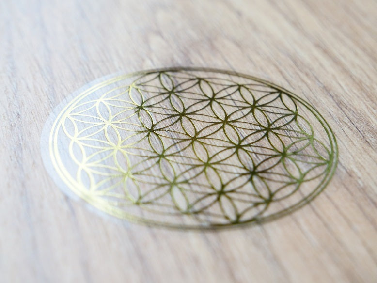 Autocollant fleur de vie - doré - 5cm