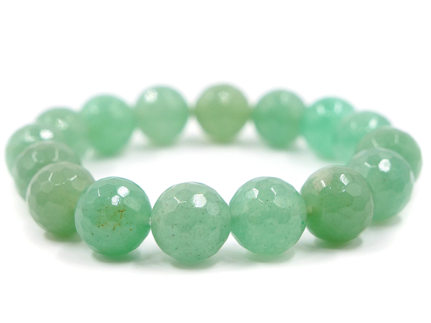 Bracelet en aventurine verte - 12mm facetté