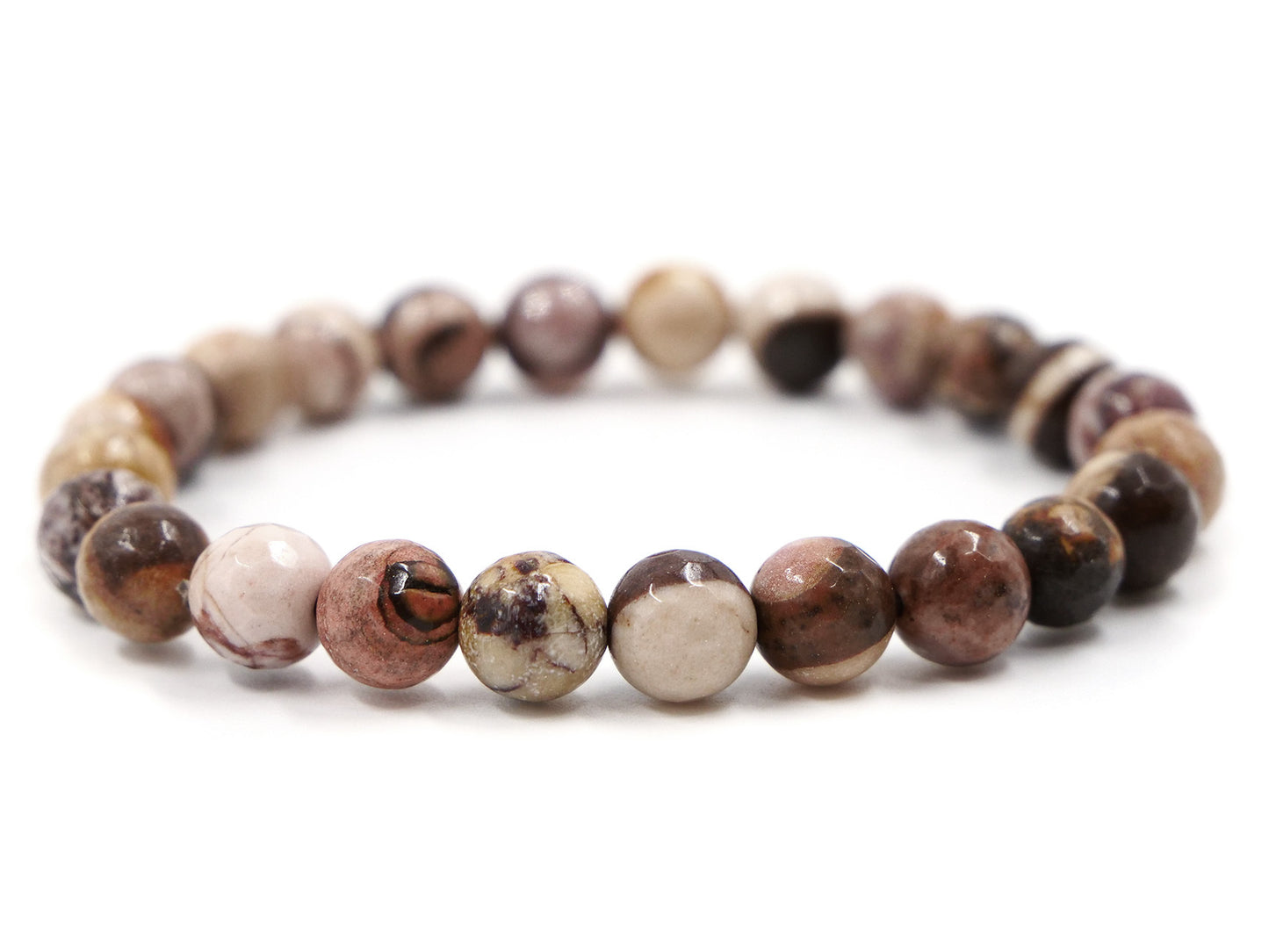 Bracelet en jaspe cappuccino - 8mm facetté