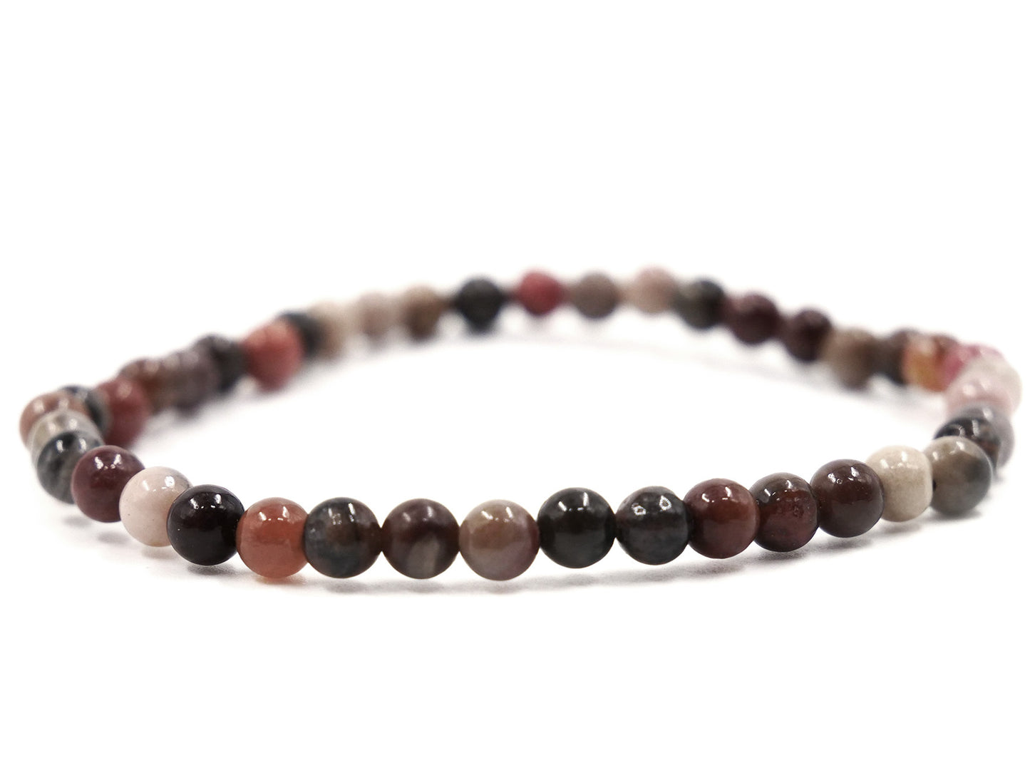 Bracelet en bois pétrifié / fossilisé - 4mm