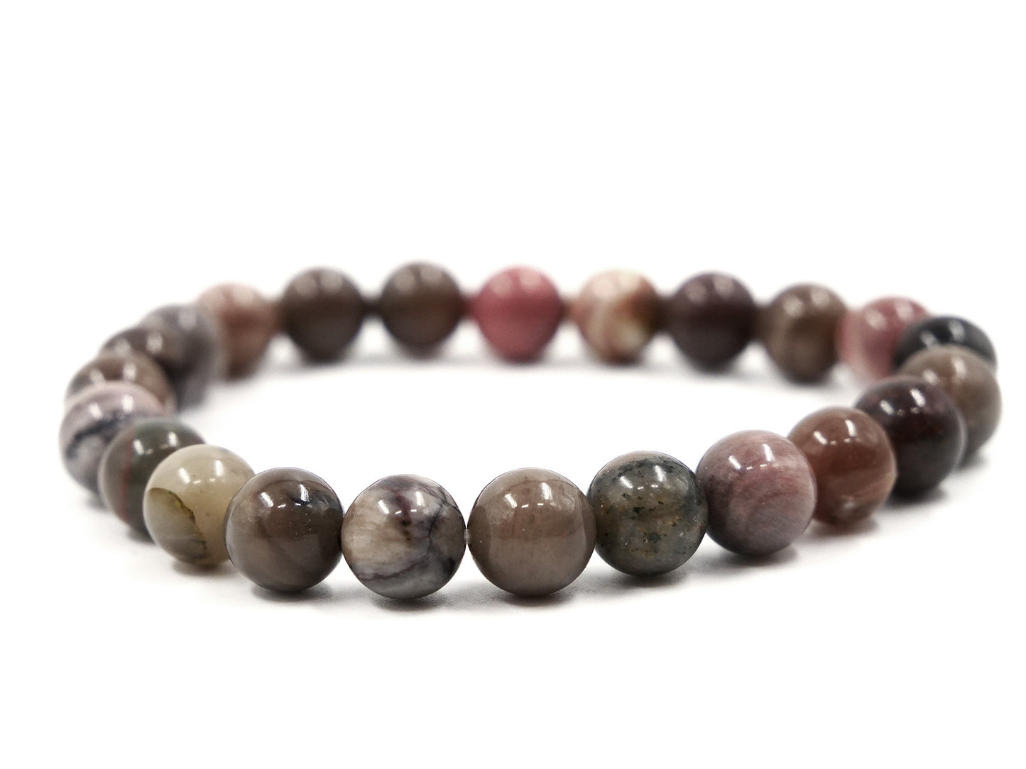 Bracelet en bois pétrifié / fossilisé - 8mm