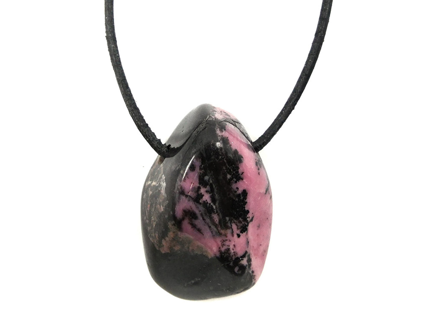 Rhodonite suisse - Pendentif pierre percée
