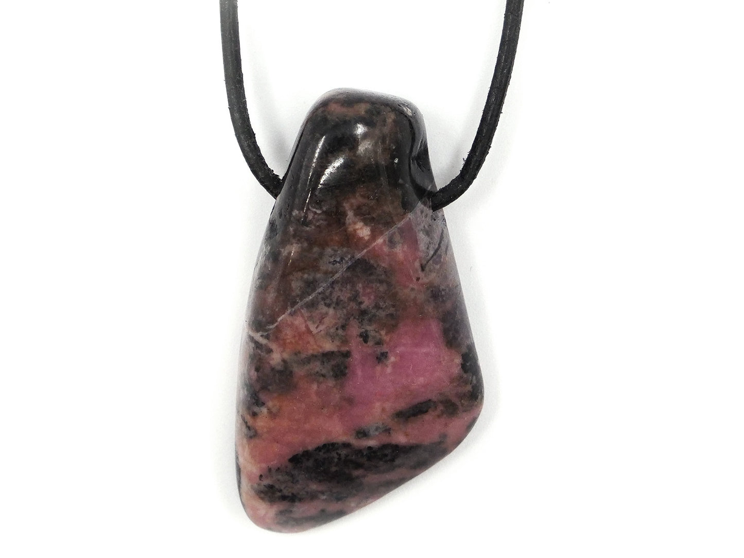 Rhodonite suisse - Pendentif pierre percée
