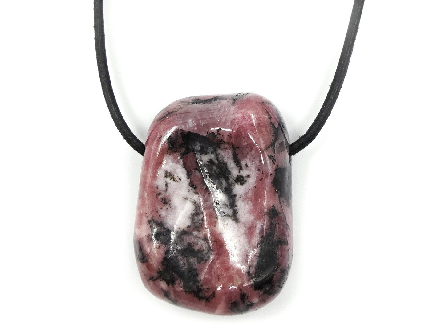 Rhodonite suisse - Pendentif pierre percée