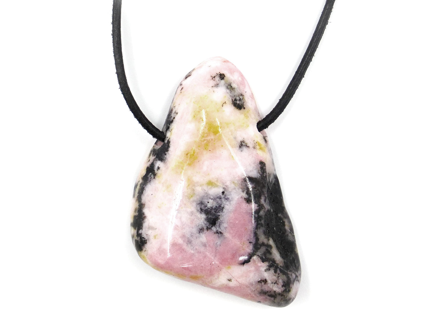 Rhodonite suisse - Pendentif pierre percée