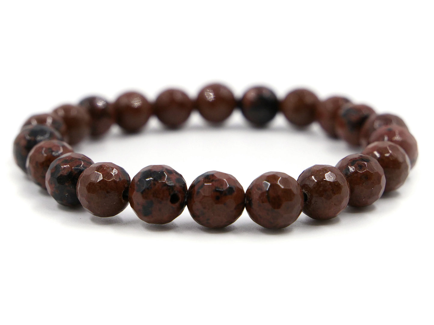 Bracelet en obsidienne acajou (mahogany) - 8mm facetté
