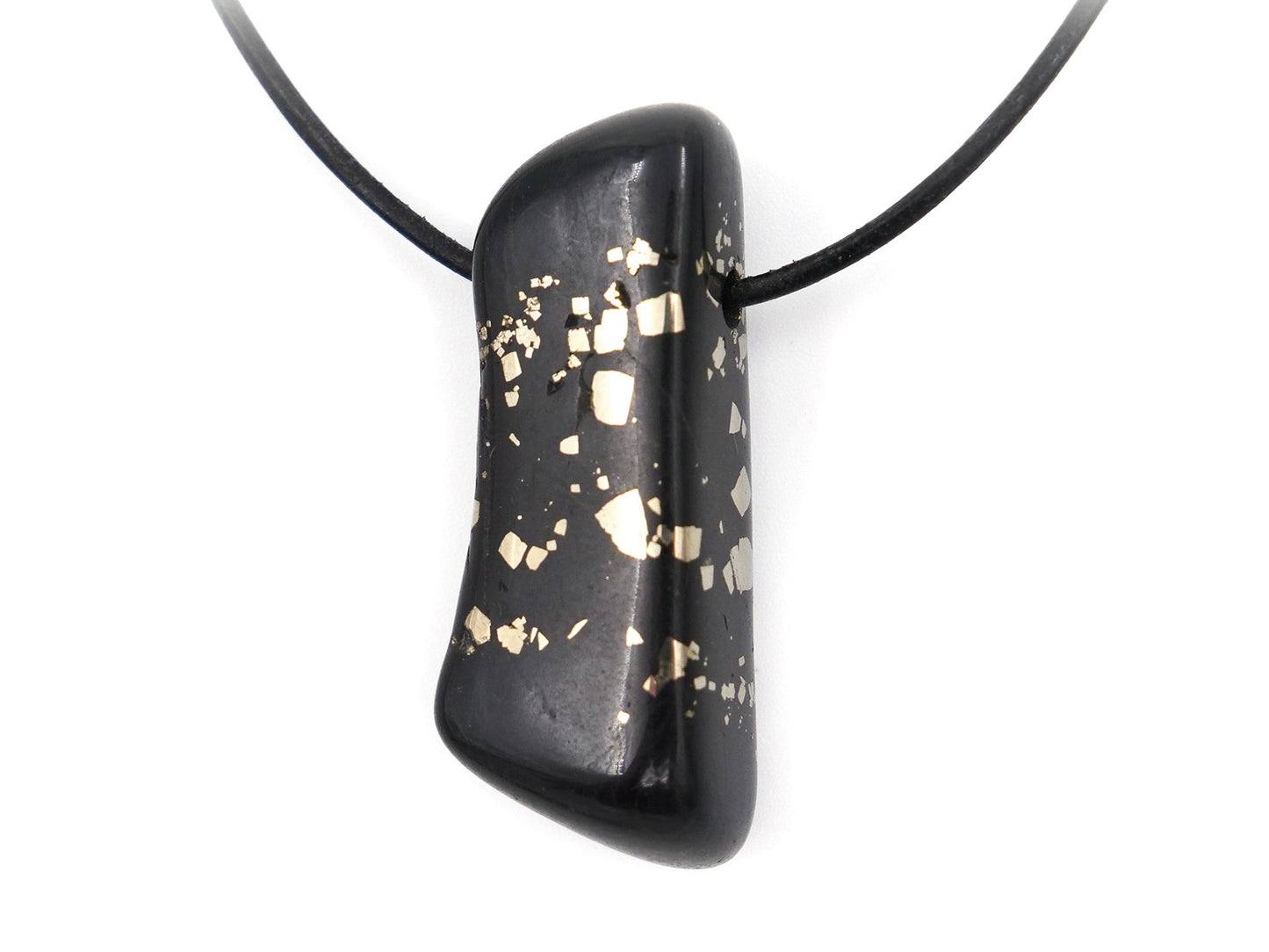 Ardoise à pyrite suisse - Pendentif pierre percée