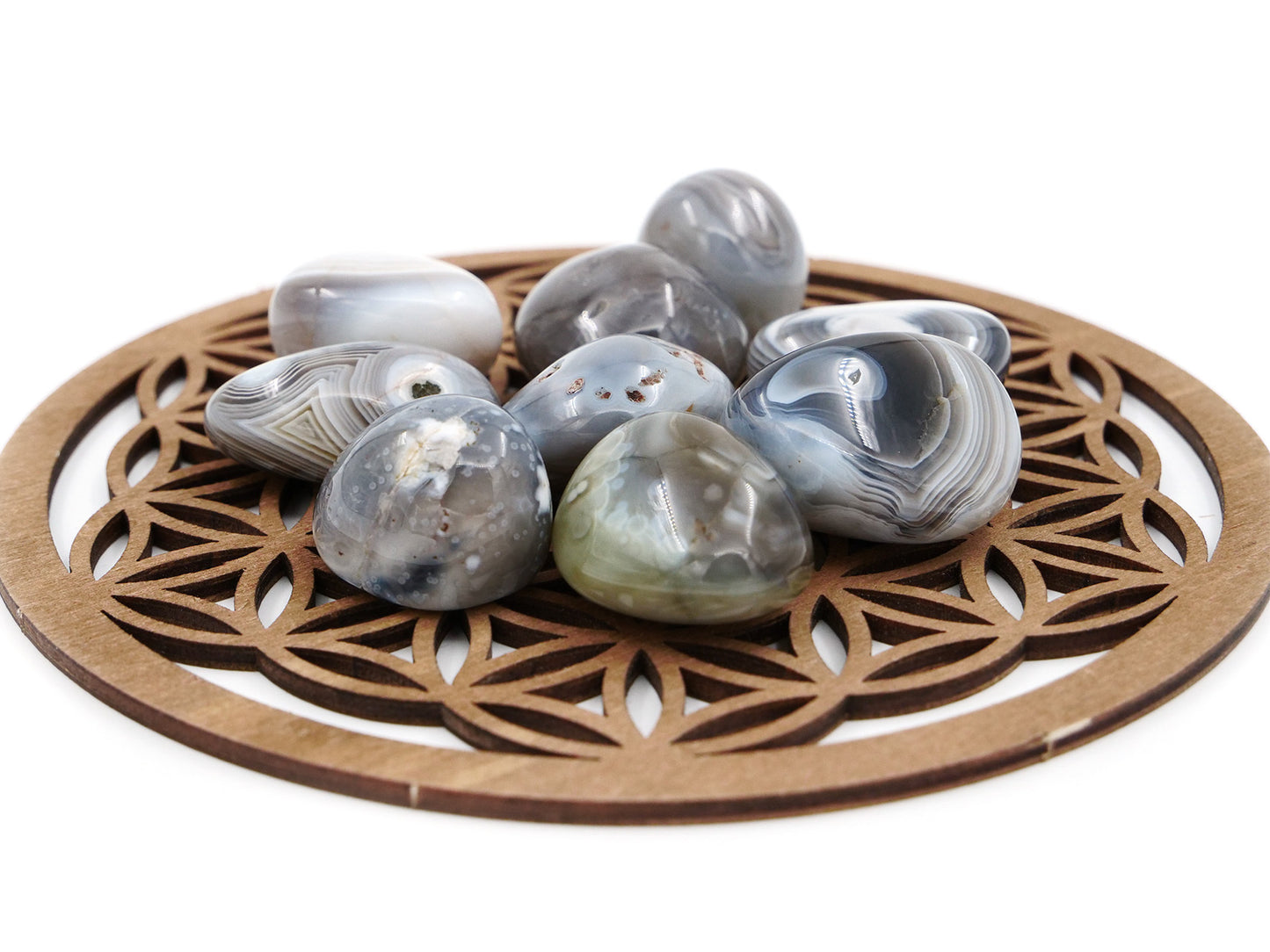 Agate du Botswana - Pierre roulée