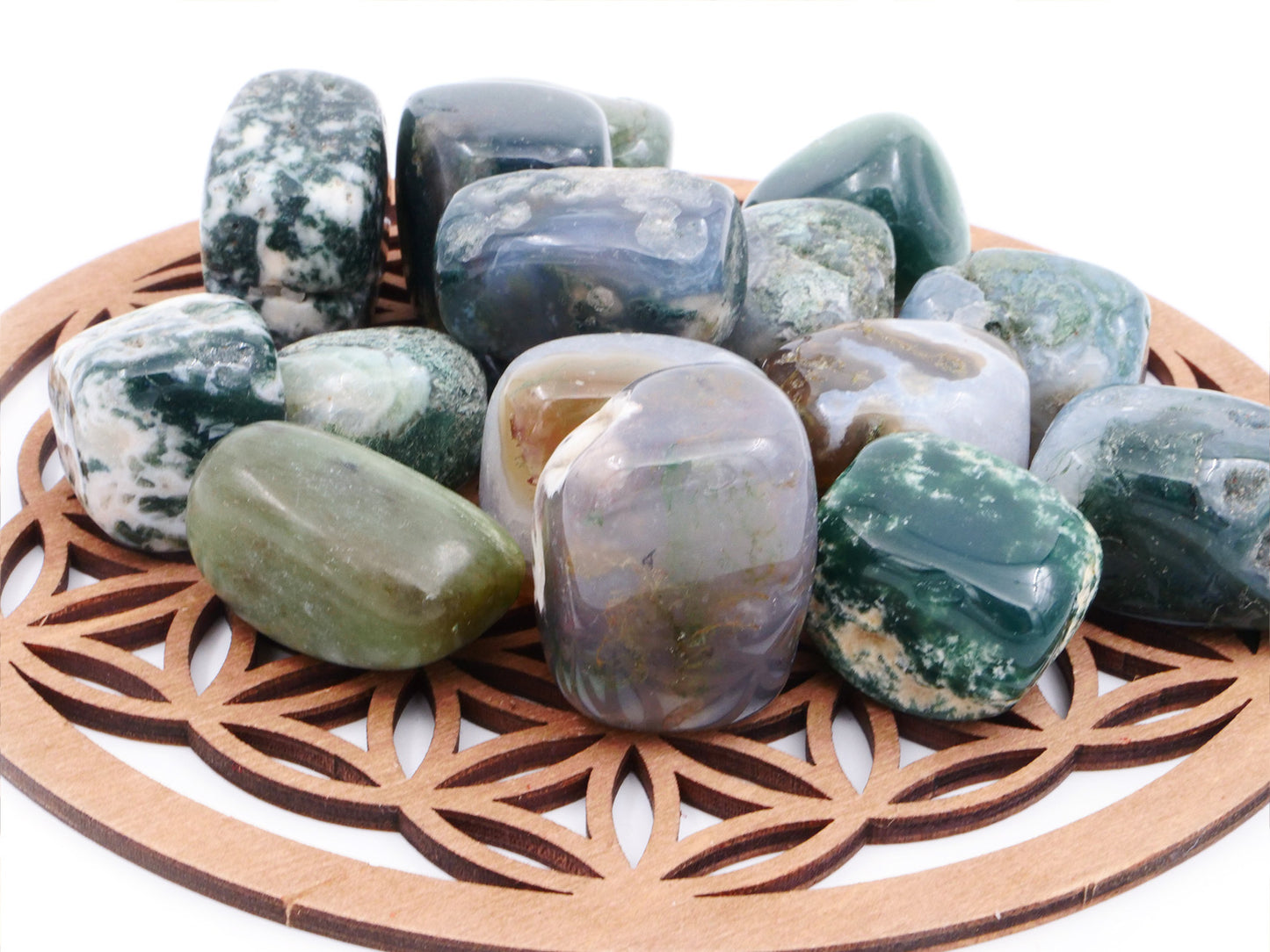 Agate mousse - Pierre roulée