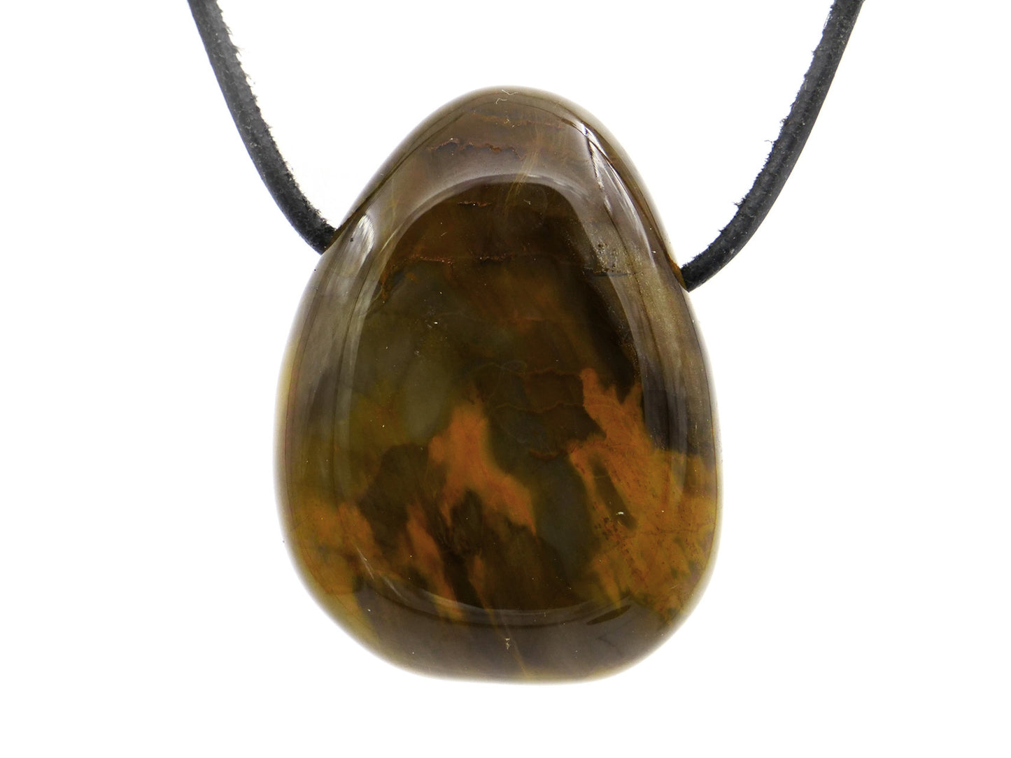 Bois pétrifié (fossile) - Pendentif pierre percée