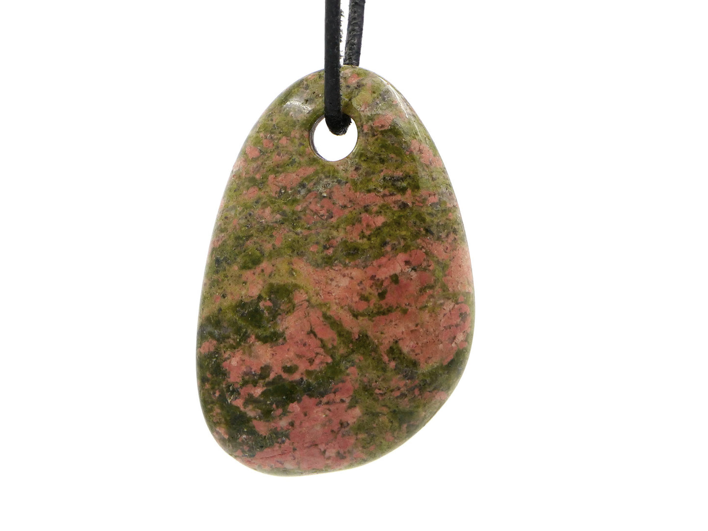 Épidote unakite - Pendentif pierre percée