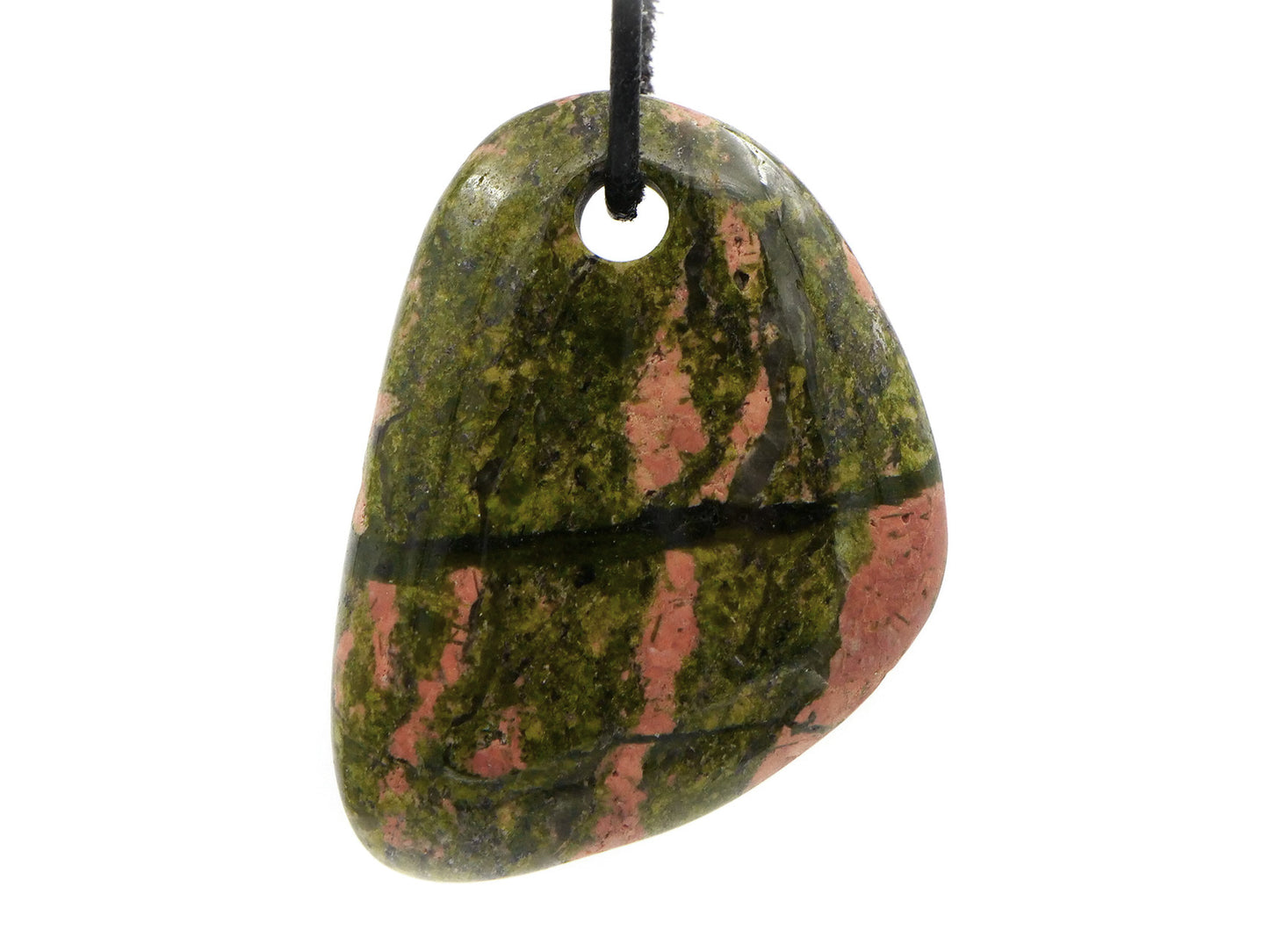 Épidote unakite - Pendentif pierre percée