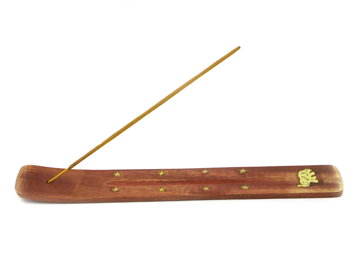 Porte-encens bois de manguier et laiton - Éléphant