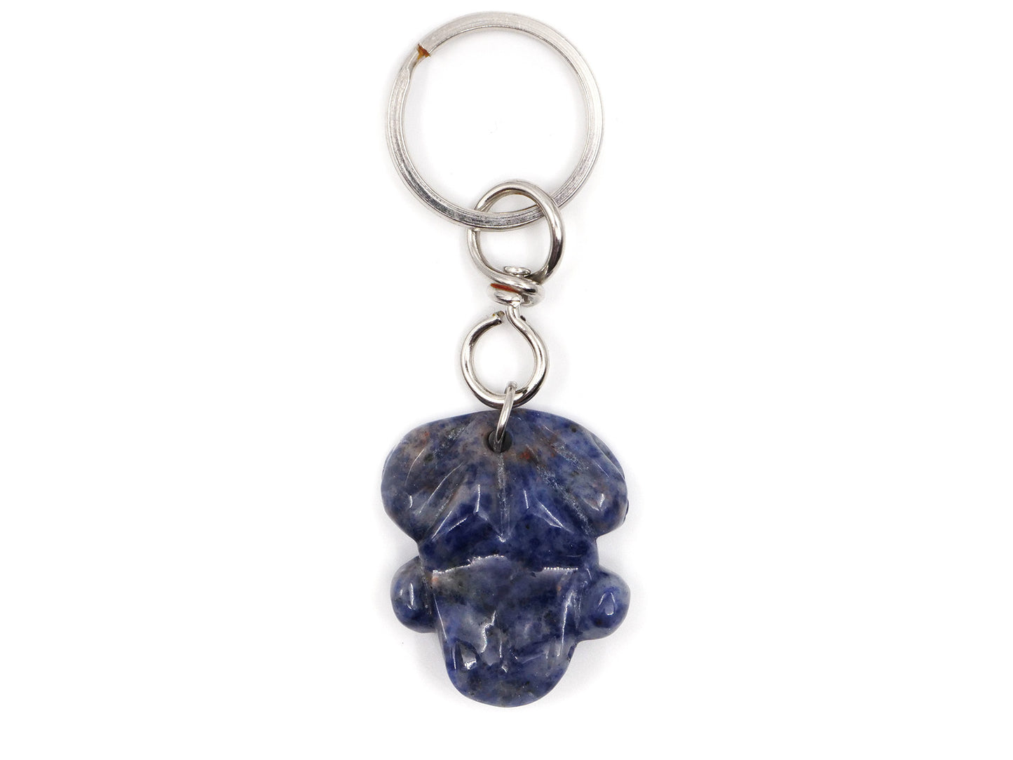 Porte-clés grenouille en sodalite