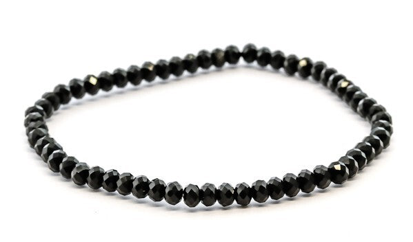 Bracelet en spinelle noir - 4mm facetté