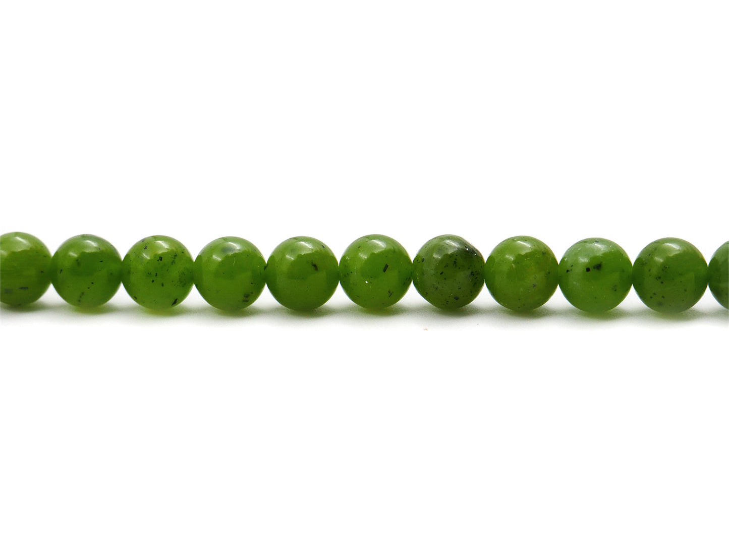 Jade néphrite - perles 6,5 mm