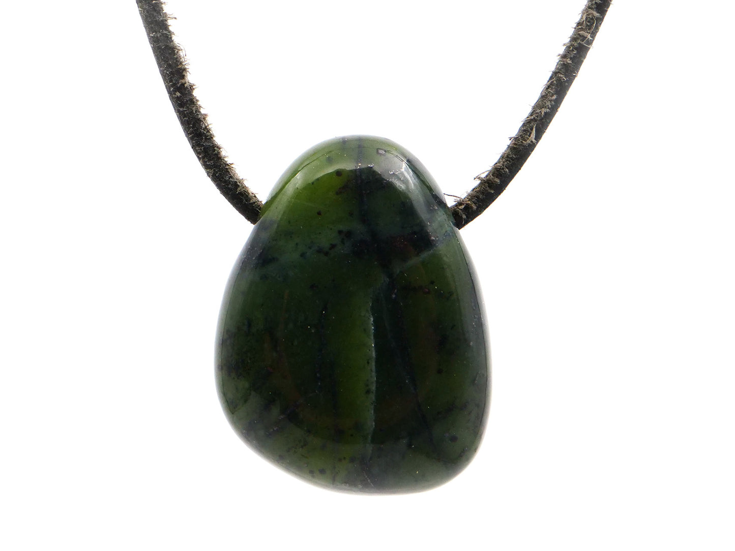 Serpentine "jade du canada" - Pendentif pierre percée