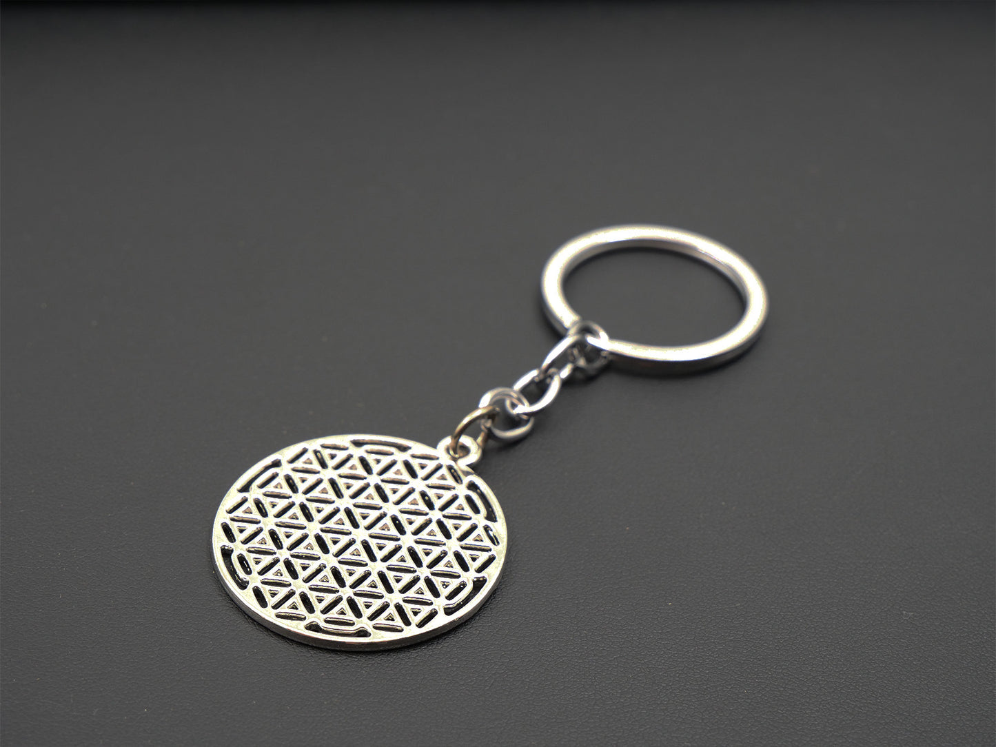 Porte-clés Fleur de Vie en Acier - Argenté