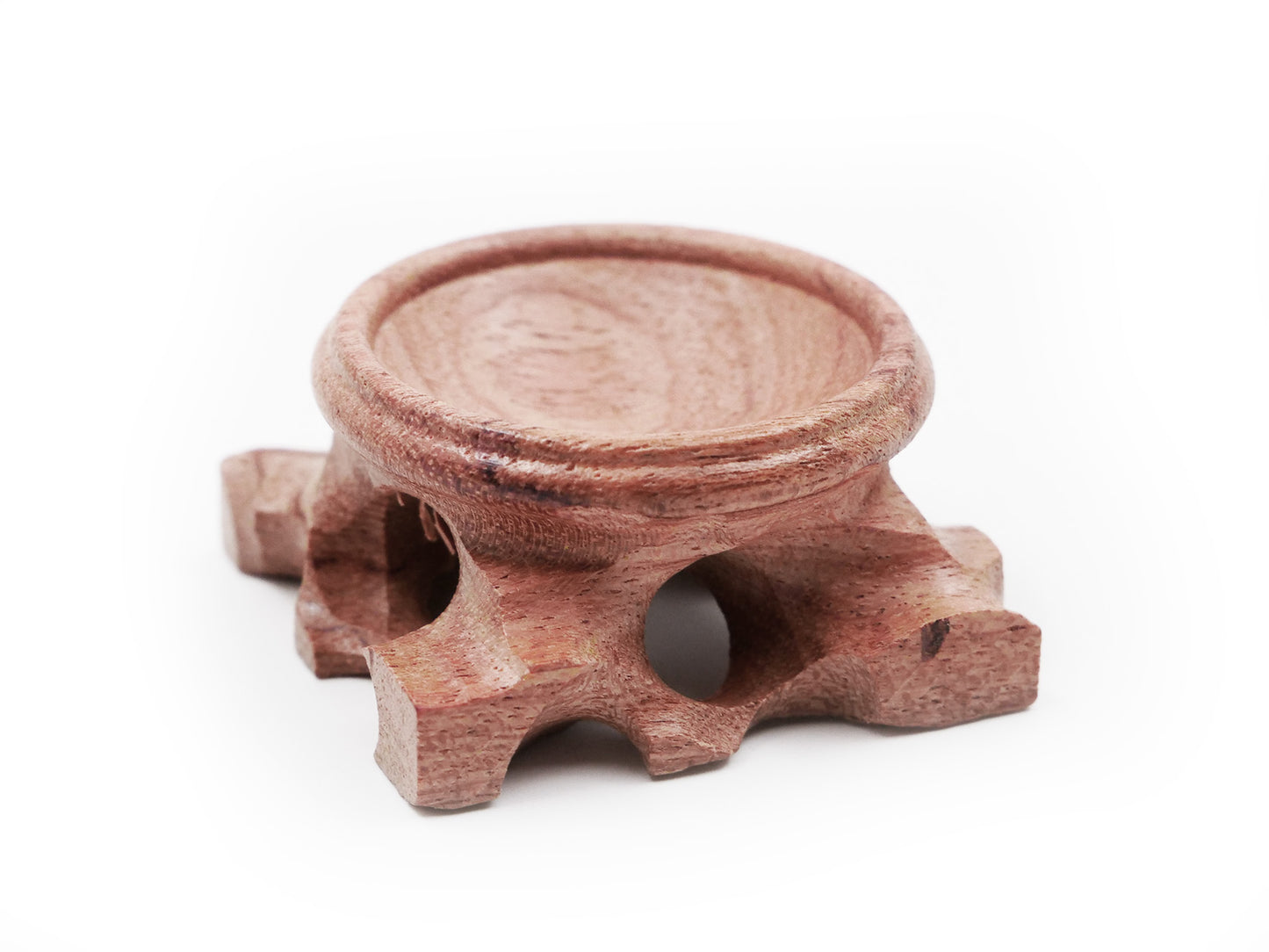 Support en bois pour boules en pierre