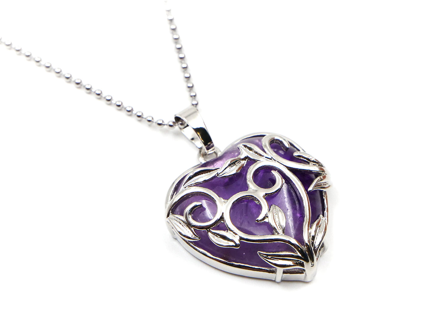 Améthyste - Pendentif coeur