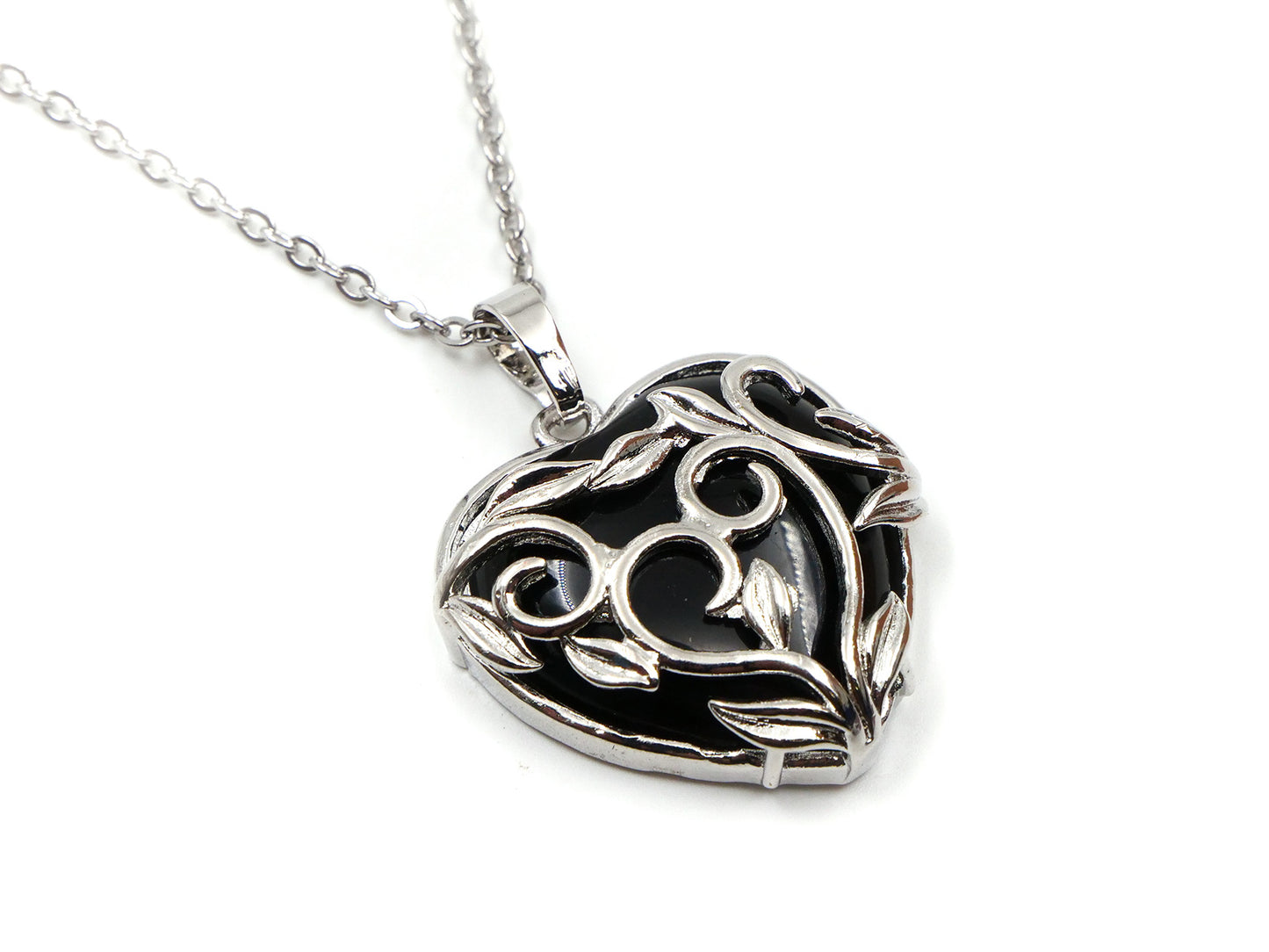 Obsidienne - Pendentif coeur