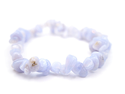 Bracelet en calcédoine bleu rubanée