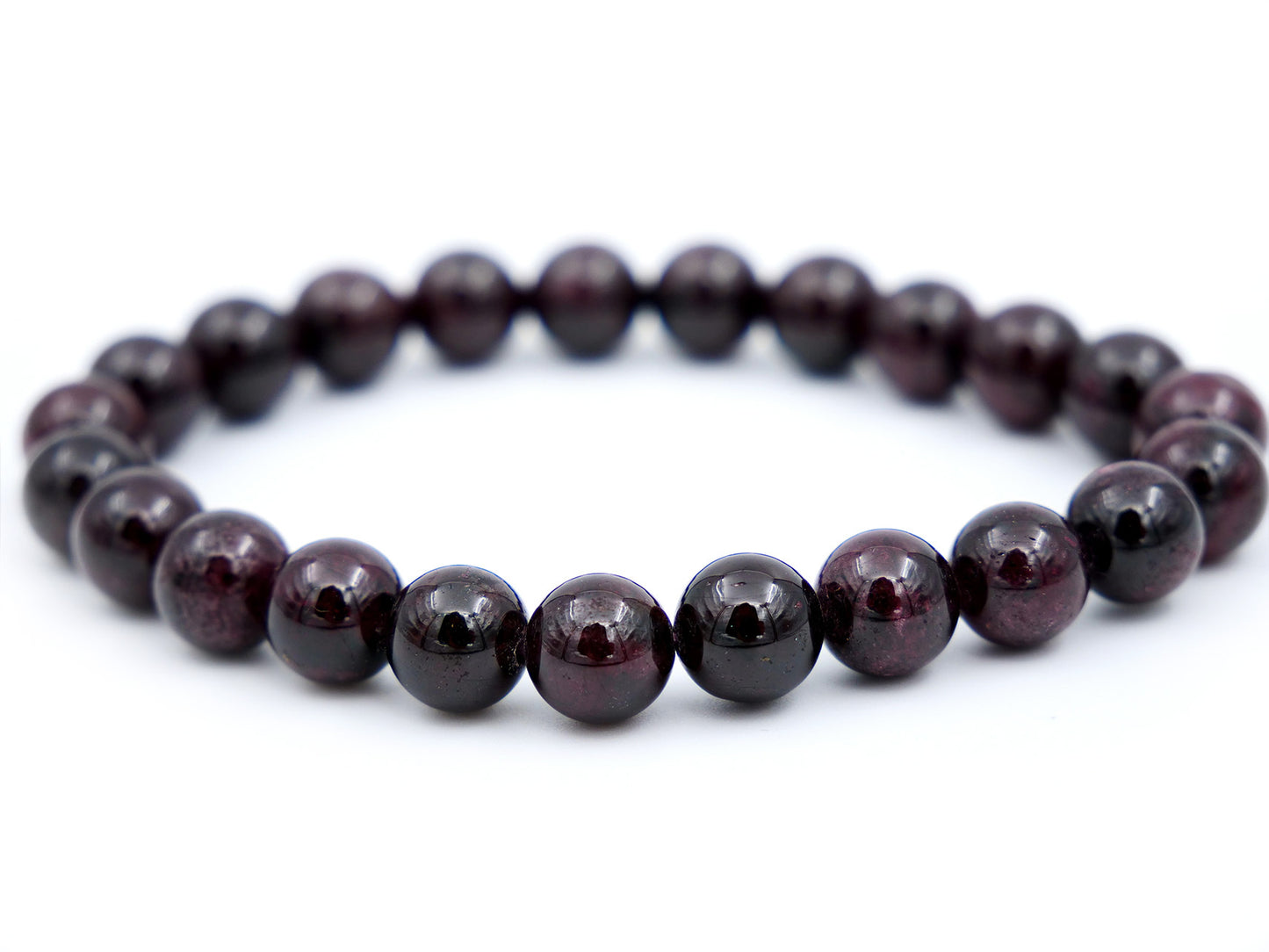 Bracelet en grenat pyrope - 8mm