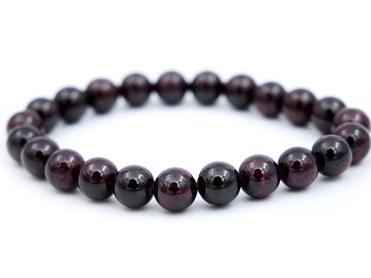 Bracelet en grenat pyrope - 8mm