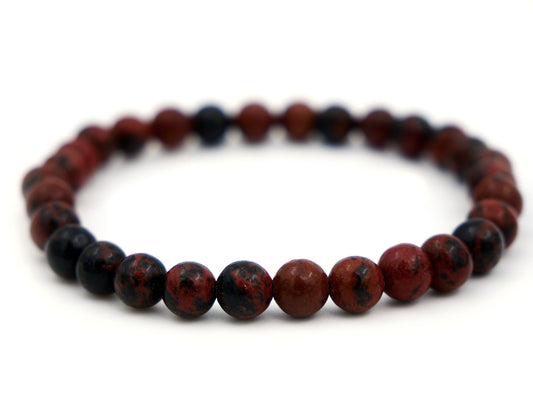 Bracelet en obsidienne acajou (mahogany) - 6mm