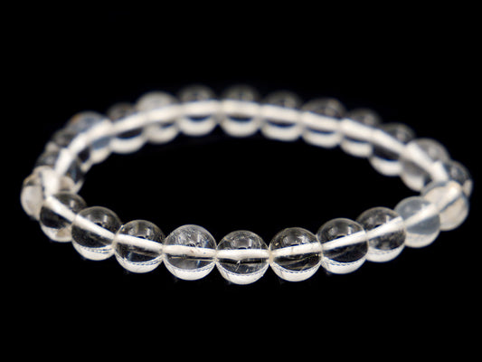 Bracelet en cristal de roche (quartz) - 8mm