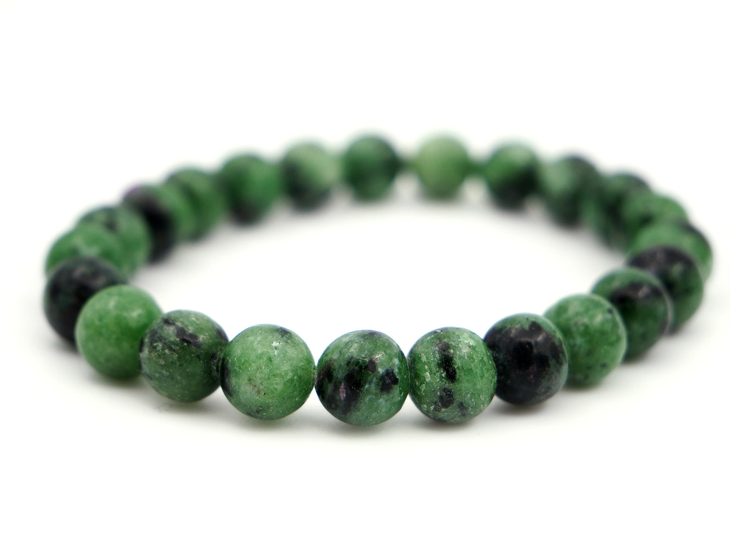 Bracelet en zoïsite avec rubis - 8mm