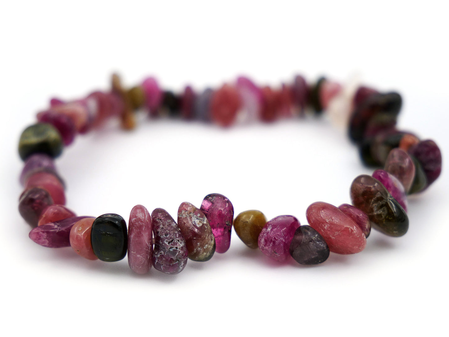 Bracelet en tourmaline rose et multicolor