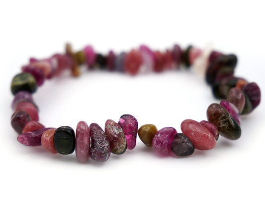 Bracelet en tourmaline rose et multicolor