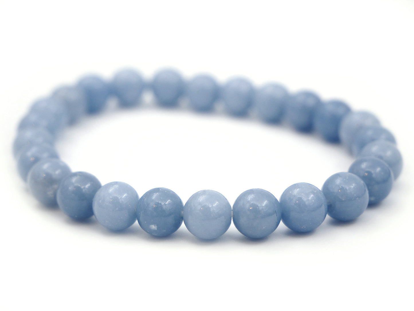Bracelet en angélite (anhydrite bleue) - 8mm