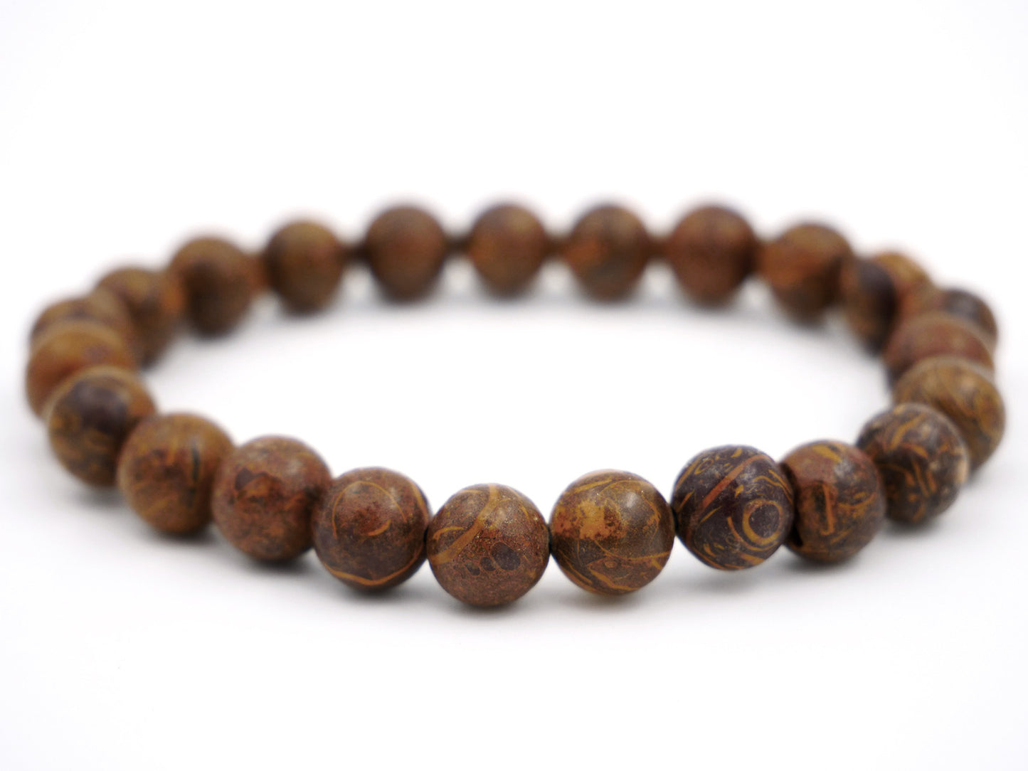 Bracelet en ophite (jaspe vermicelle) - 8mm