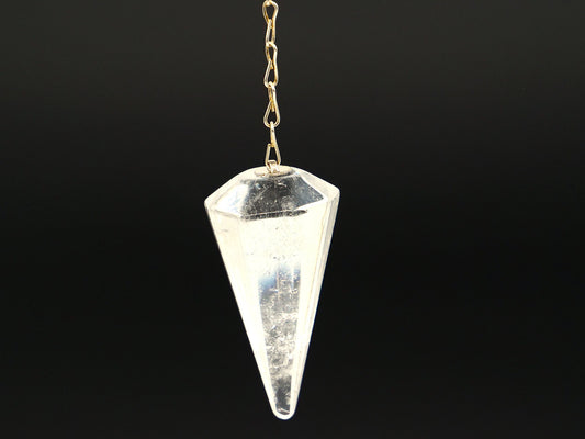 Cristal de roche (quartz) - Pendule en pierre fine