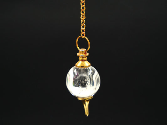 Cristal de roche (quartz) - Pendule en pierre fine