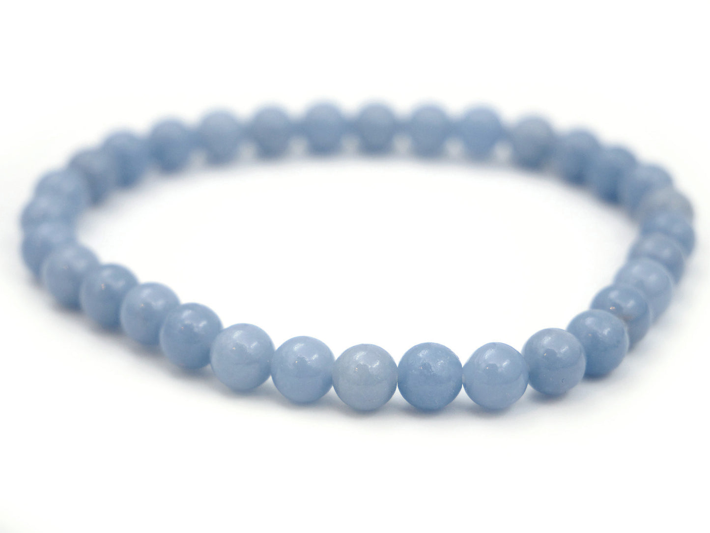 Bracelet en angélite (anhydrite bleue) - 6mm
