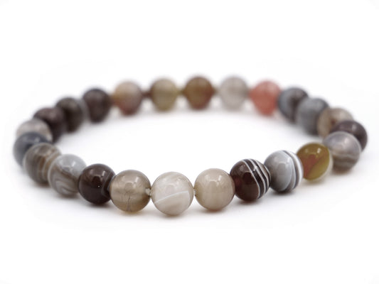 Bracelet en agate du Botswana  - 8mm