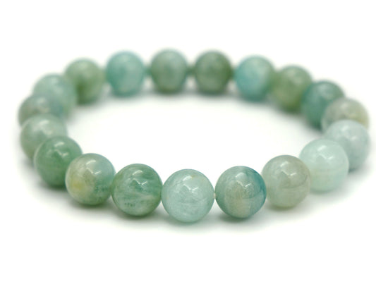 Bracelet en aigue-marine - 10mm