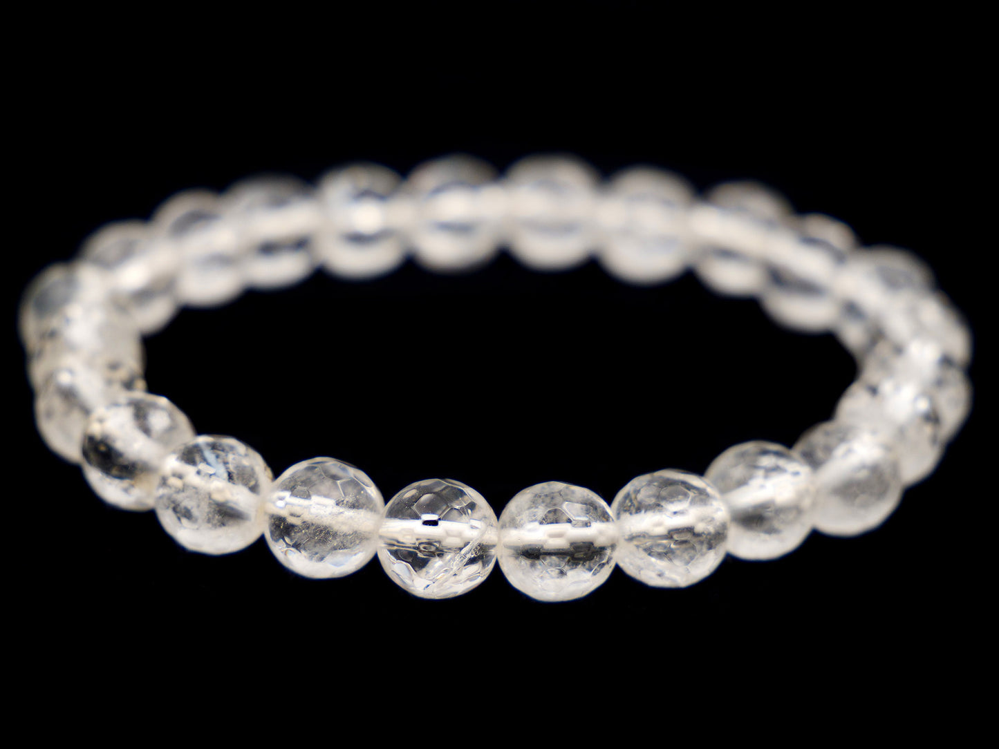 Bracelet en cristal de roche (quartz) - 8mm facetté