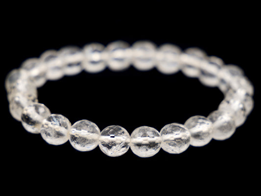 Bracelet en cristal de roche (quartz) - 8mm facetté
